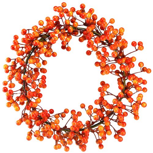 Floristik24 Corona de bayas anillo decorativo bayas rojo naranja artificial Ø30cm