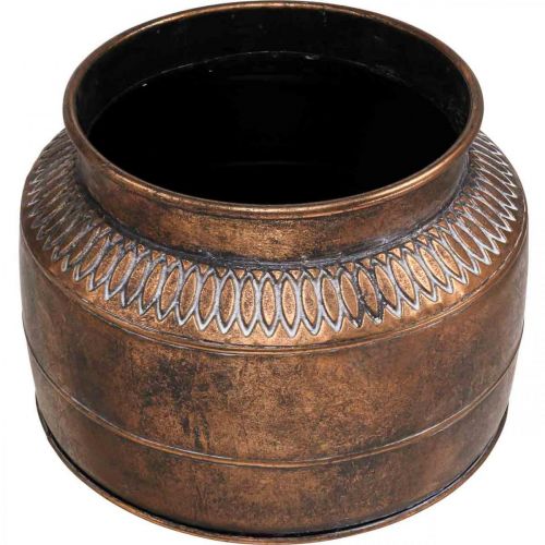 Floristik24 Macetero grande metal cobre relieve macetero decorativo Ø31.5cm H23cm