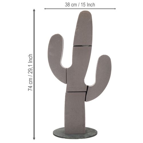 Artículo Figura de cactus de espuma floral, negra, 38 cm x 74 cm
