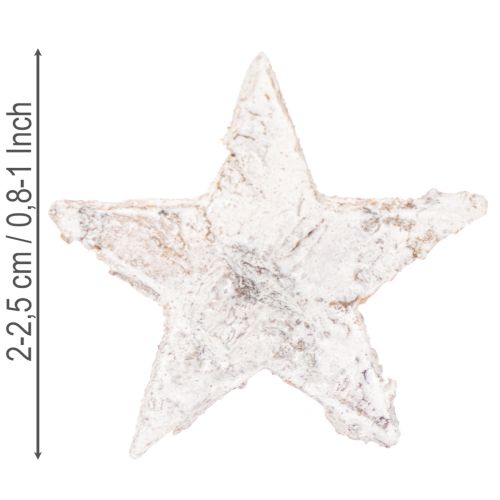 Mini estrellas de abedul de 2 cm a 2,5 cm, blanqueadas, 150 unidades. | Floristik24.es