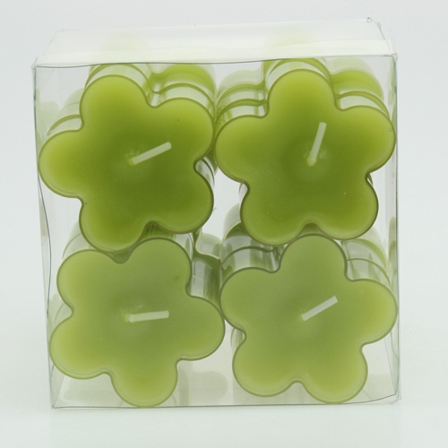 Floristik24 Candelita en forma de flor verde Ø5cm 12pcs