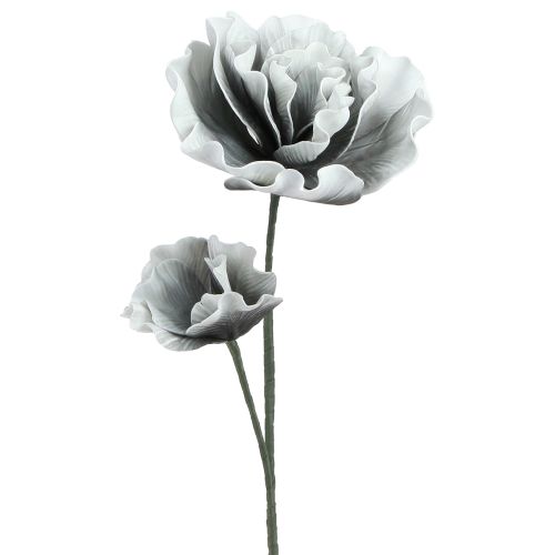 Artículo Flores de espuma grandes artificiales de espuma gris 85 cm 2 piezas