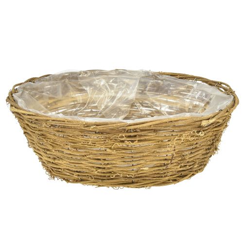 Artículo Cuenco de flores cesta grande para plantas enredaderas naturales Ø40cm H13cm