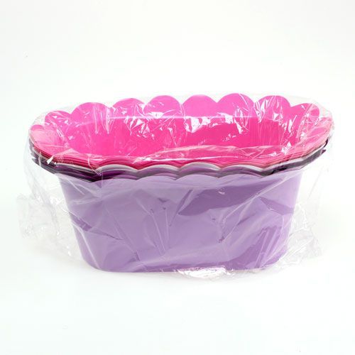Floristik24 Jardinera decorativa plastico ovalada 22x12cm 10pcs