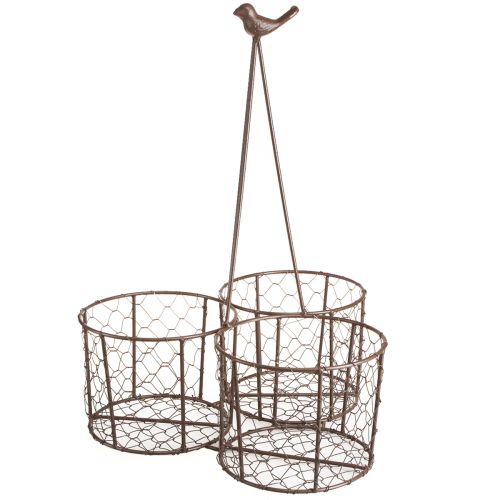 Artículo Maceta de cerámica cesta de malla metal marrón Ø30cm H11,5cm