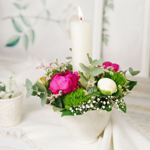 Artículo Macetero macetero de cerámica copa de flores macetero blanco Ø19cm