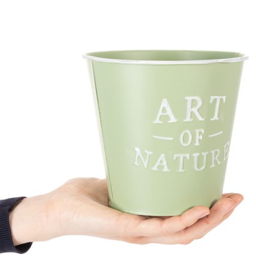 Artículo Maceta de zinc, verde menta, Ø15cm, H13,5cm