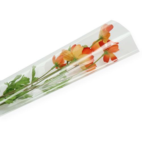 Floristik24 Bolsa de flores en blanco transparente L60 W14cm - 3cm 50ud ARTÍCULO INCORRECTO
