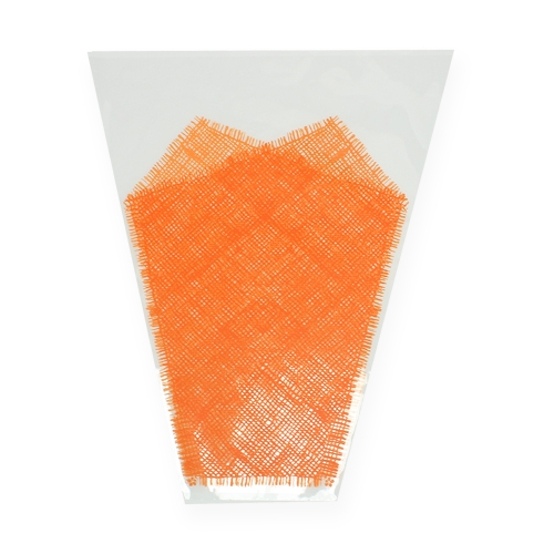 Artículo Bolsa de flores yute patrón naranja L40cm B12-30 50pcs