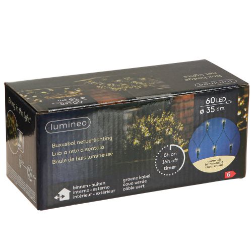 Artículo Red de luz exterior cadena de luces de boj 60 LED Ø35cm