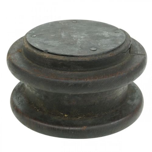 Floristik24 Portavelas, diseño industrial, polea decorativa, decoración de mesa, look vintage Ø10-10.5cm