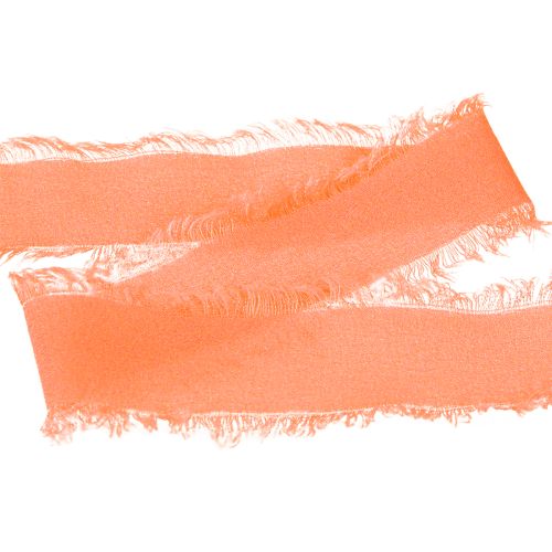 Artículo Cinta de gasa color naranja pastel con flecos 40mm 15m