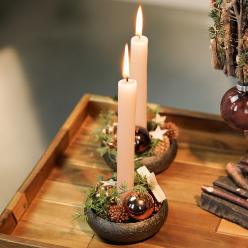 Floristik24 Adornos para árboles de Navidad, bolas navideñas, mezcla de bolas de árbol marrón H4,5cm Ø4cm vidrio real 24 piezas