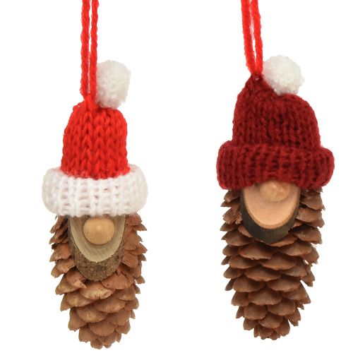 Floristik24 Decoración del árbol de Navidad gnomo cono gnomo rojo 9cm 12ud