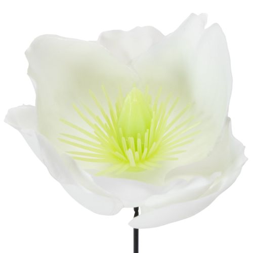 Artículo Rosa navideña en alambre, blanca, 50 unidades