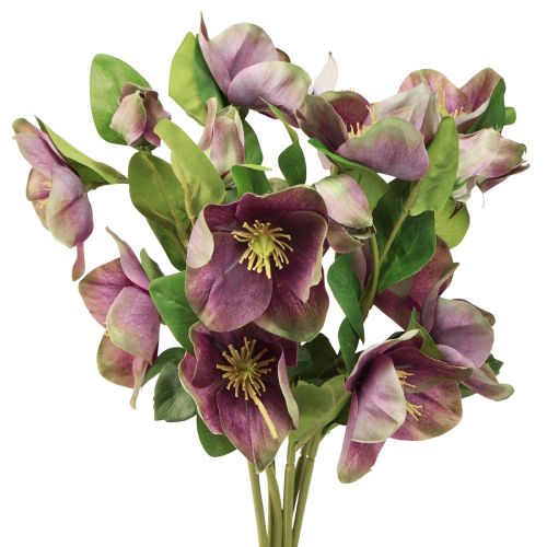 Rosas de Navidad Rosa de nieve artificial Flor morada L35cm 6 piezas