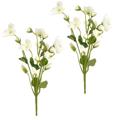 Artículo Rosas navideñas flores artificiales decoración navideña blanca 37cm 2uds