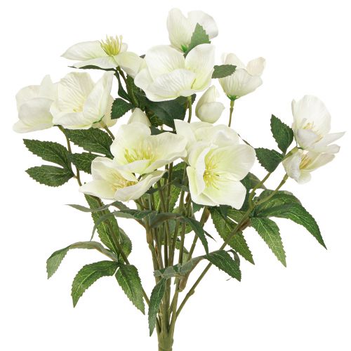 Artículo Ramo de rosas navideñas 39cm crema