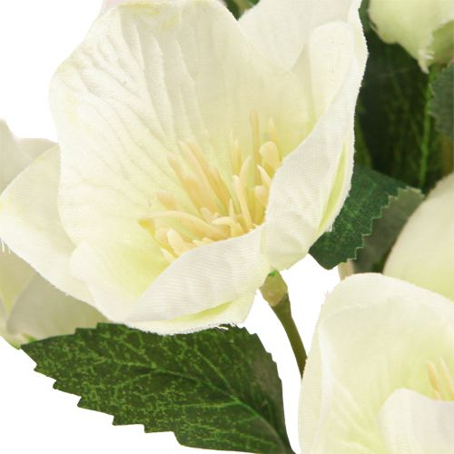 Artículo Ramo de rosas navideñas 39cm crema