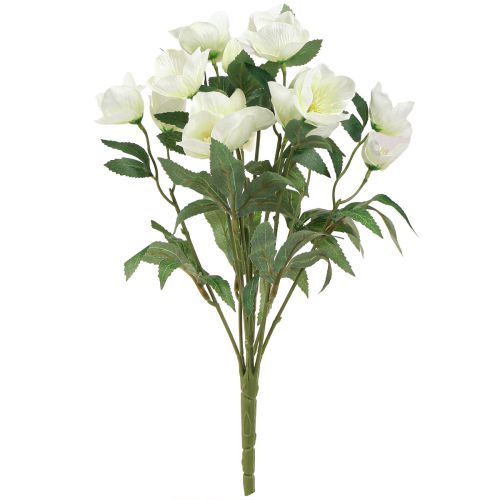Artículo Ramo de rosas navideñas 39cm crema