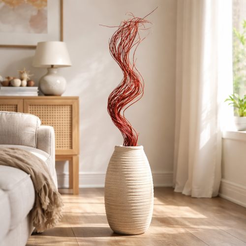 Artículo Rama decorativa seca de sauce rizado para floristería creativa y decoración del hogar, 80 cm, 70 g.