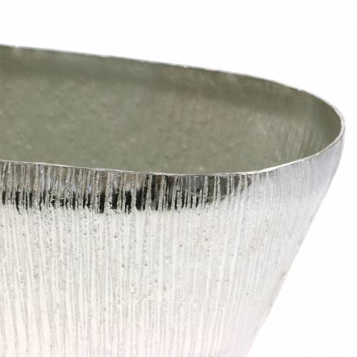 Floristik24 Maceta decorativa ovalada plateada 40cm x 13cm H13cm