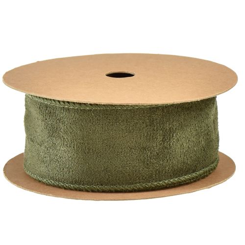 Artículo Cinta de tela cinta decorativa de terciopelo cinta de joyería verde An. 50 mm L. 8 m