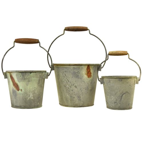 Artículo Cubo decorativo metal óxido vintage Ø15/17,5/22cm juego de 3