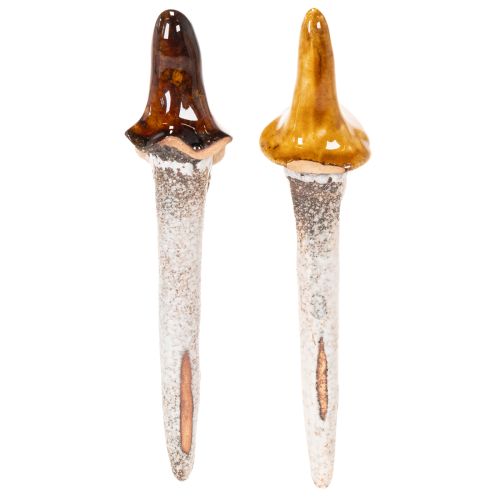Figura decorativa de gnomo de jardín para macetas, 16 cm, 2 unidades | Floristik24.es