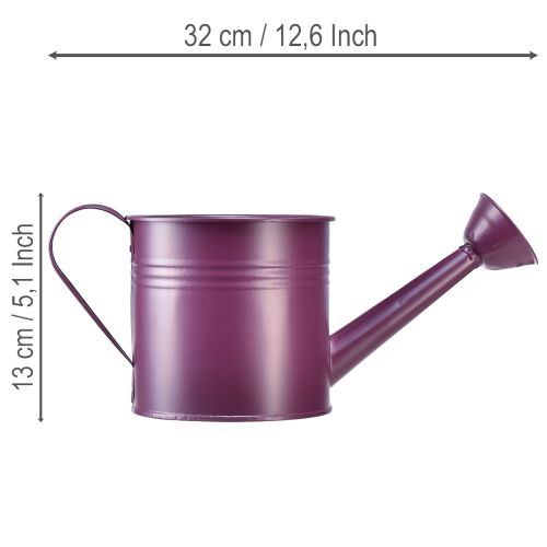 Regadera decorativa, maceta de metal morado, Ø13,5 cm H12,5 cm | Floristik24.es