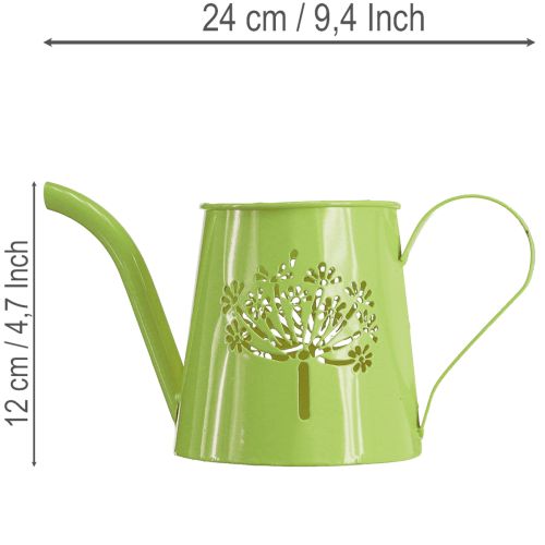 Regadera decorativa de metal con diseño de diente de león, color verde, 12 cm de alto, 2 piezas, jarrón decorativo, estilo shabby chic. | Floristik24.es