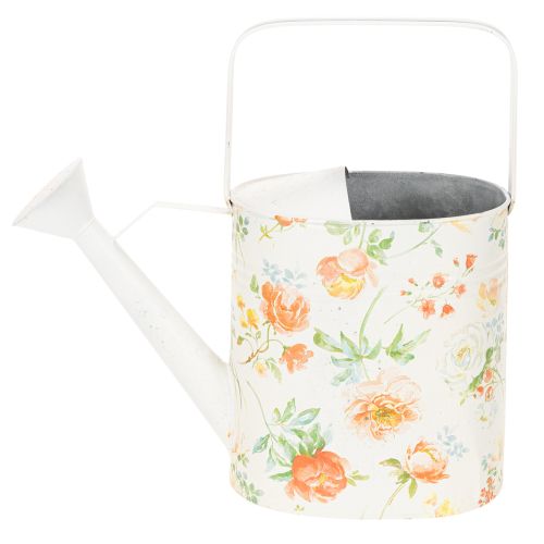 Regadera decorativa vintage de metal con motivo de rosas, decoración de jardín de verano, maceta nostálgica, 31,5 cm de alto. | Floristik24.es