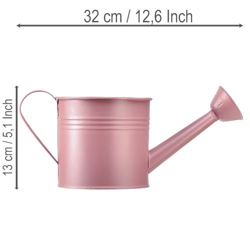 Regadera decorativa, maceta de metal rosa, Ø13,5 cm H12,5 cm | Floristik24.es