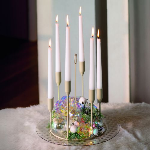 Artículo Hortensia decorativa iridiscente flor artificial Navidad 27cm 4 uds