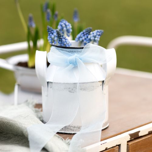 Artículo Jarra decorativa con asas metal blanco, negro H13cm 2uds