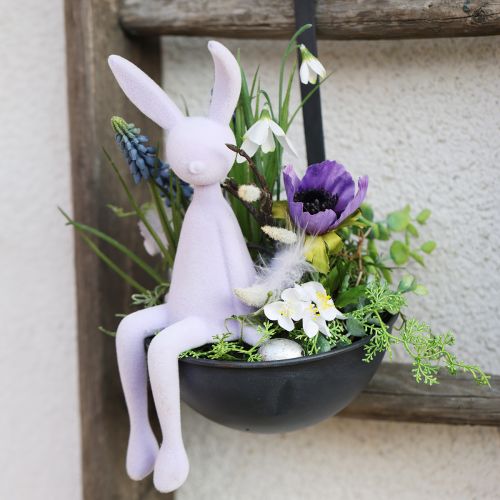 Floristik24 Cuenco decorativo para plantas con paleta antracita colgante Ø16,5cm 2ud