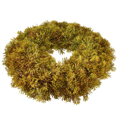 Artículo Corona decorativa de musgo artificial con colgador marrón verde Ø30cm