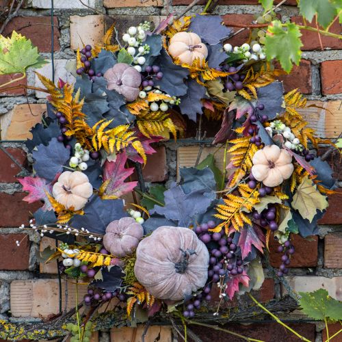 Artículo Corona decorativa hojas de parra y uvas corona de otoño enredaderas Ø60cm