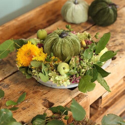 Floristik24 Calabaza decorativa otoño verde verde oscuro verde claro Ø18cm 3 uds