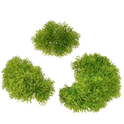 Artículo Musgo decorativo verde artificial – cojín de musgo 10/12/14cm 3 piezas