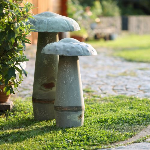 Floristik24 Seta Decorativa Metal Otoño Verde Óxido Vintage 30cmx50cm