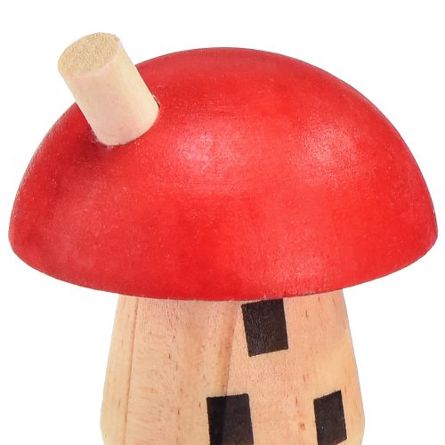 Artículo Setas decorativas casa de madera decoración de madera rojo naranja 6×5cm 6ud