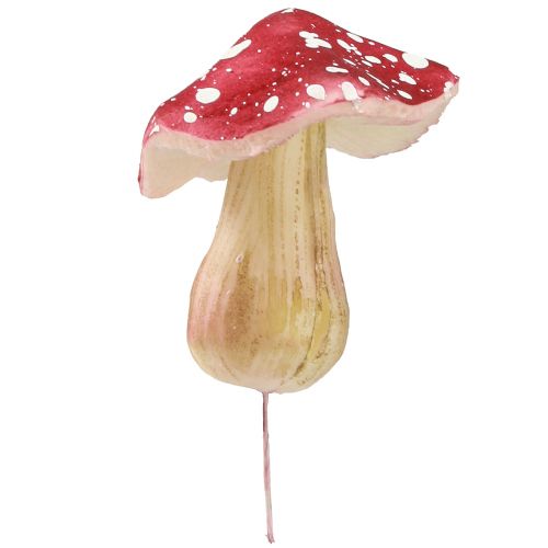 Artículo Setas decorativas agáricos de mosca artificiales rojos en alambre 5,5/8cm 12 piezas