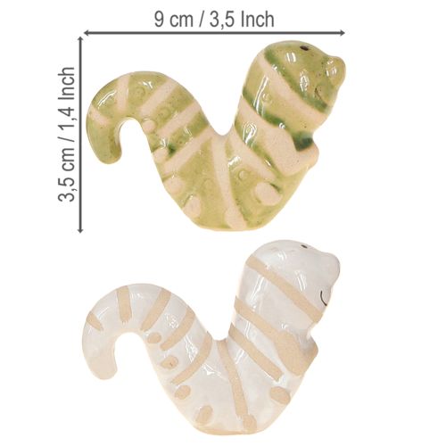 Artículo Divertida decoración de gusanos de cerámica oruga colgante maceta decorativa 9x6cm 2 piezas