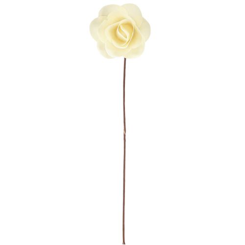 Artículo Rosas decorativas crema rosas artificiales rosas de madera Ø7,5cm 12 piezas