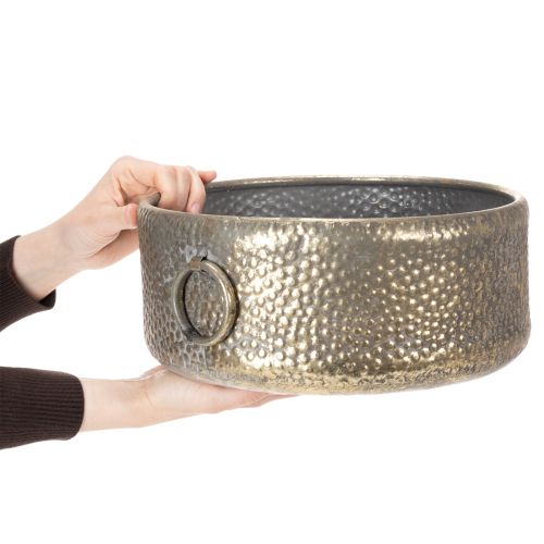 Artículo Bol decorativo, aspecto antiguo, maceta de metal, dorado, Ø37/31cm, juego de 2