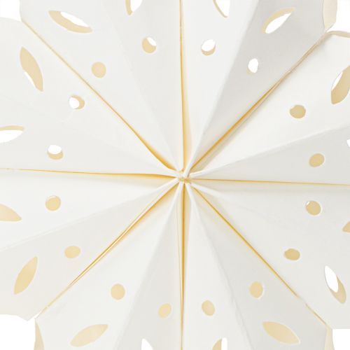 Artículo Copos de nieve decorativos para colgar, papel, blanco, 15 cm, 4 piezas