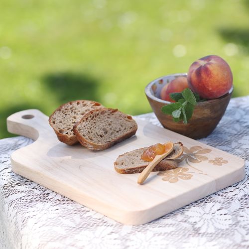 Artículo Tabla de cortar decorativa con hojas de trébol, madera de mango, 38×22cm
