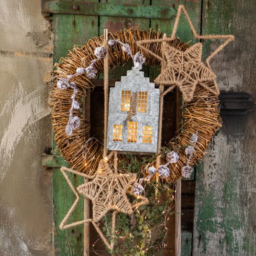 Artículo Estrella decorativa para colgar estrella de yute natural Ø18cm 4uds