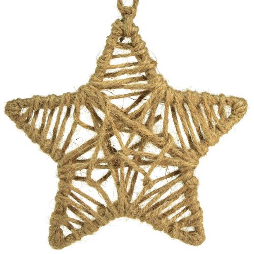 Floristik24 Estrella decorativa para colgar estrella de yute natural Ø18cm 4uds